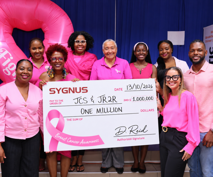 Pink Ribbon Charity Cheque Presentation